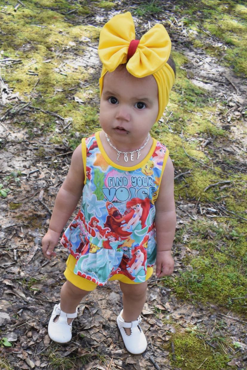 Under the Sea Peplum Set: Mermaid Peplum Top, Bummies, and Bow - Adorable Toddler & Baby Outfit