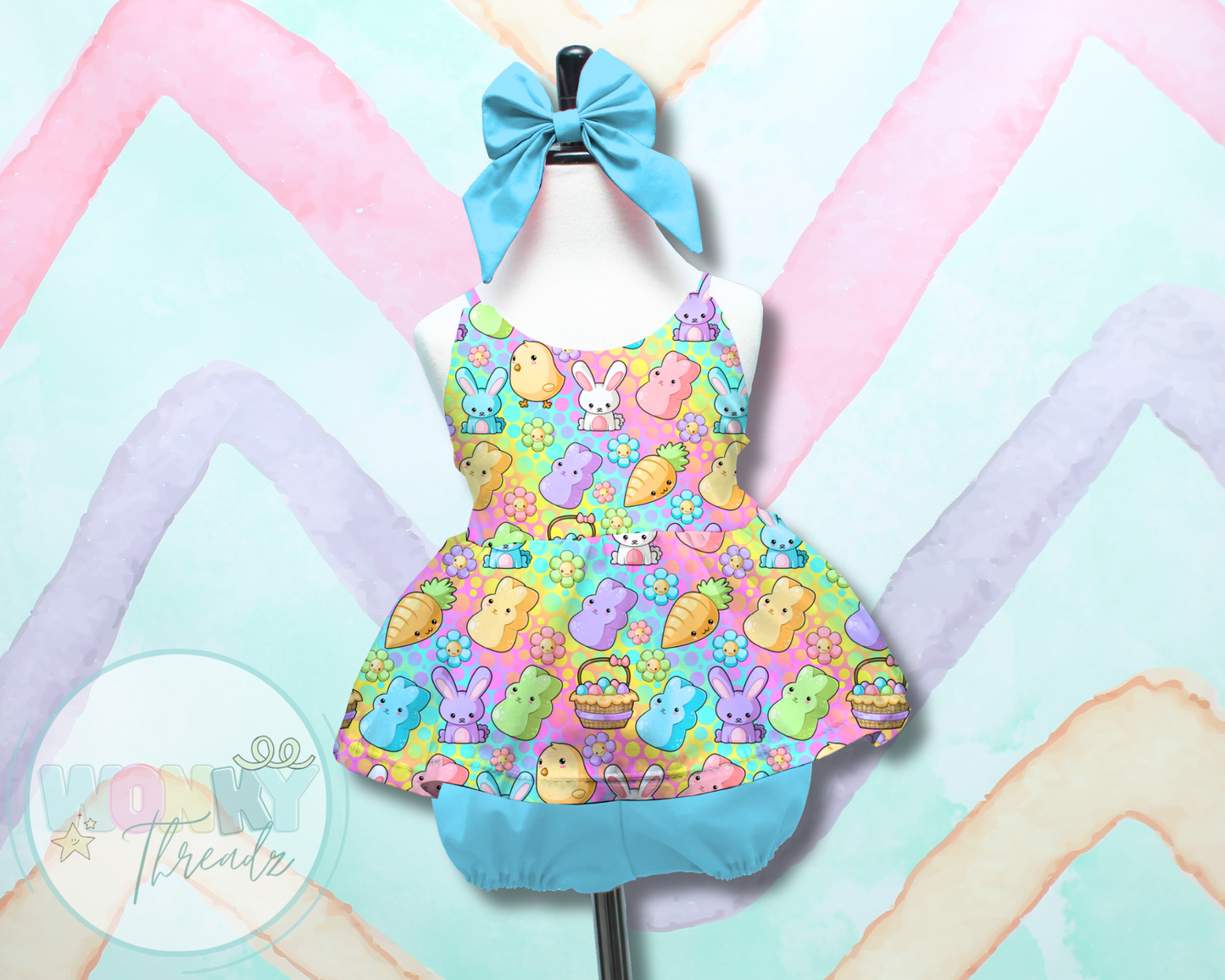 Easter Dainty Peplum w/ Bloomers and Bow