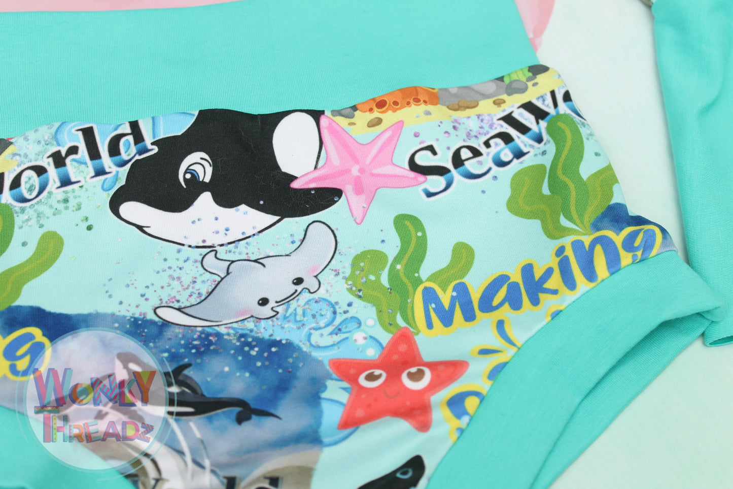 SeaWorld Adventure Girls' Outfit - Crop Top with Bell Sleeves and Matching Bummies