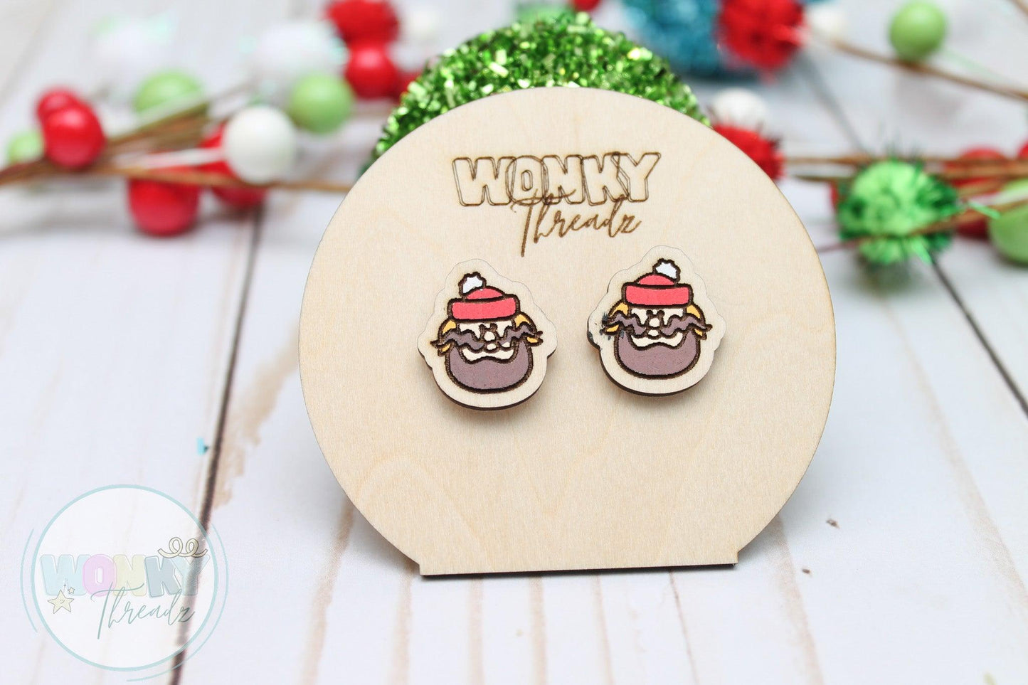 Yukon C Inspired Wooden Stud Earrings - Wonky Threadz