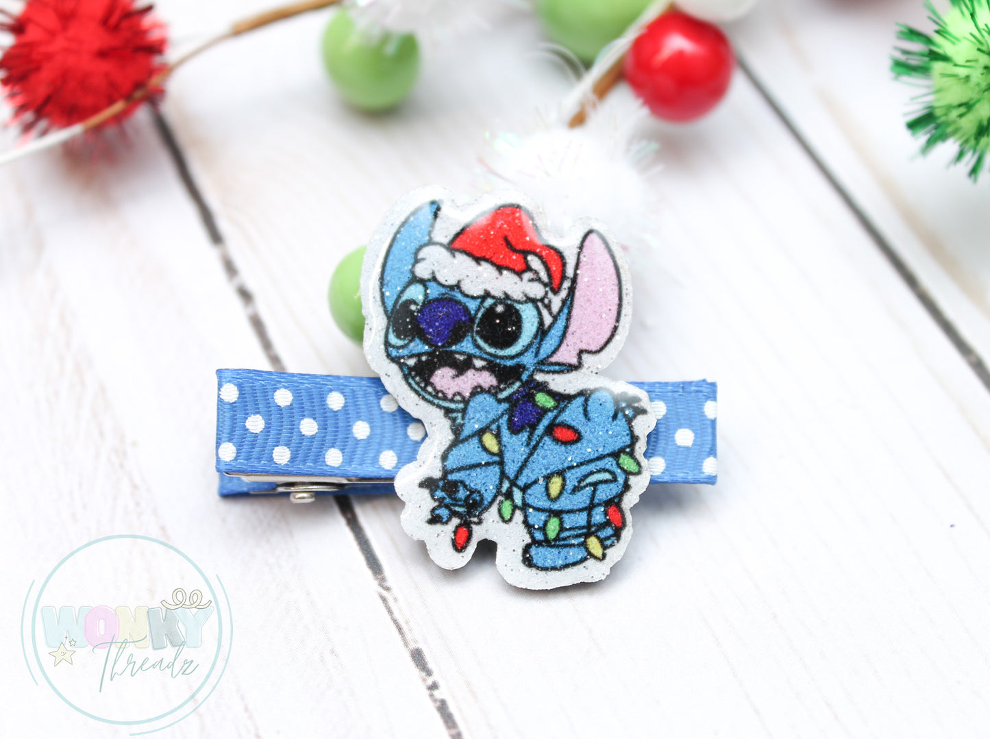 Adorable Christmas Stitch Hair Clip for Kids - Festive Accessory for Little Ones