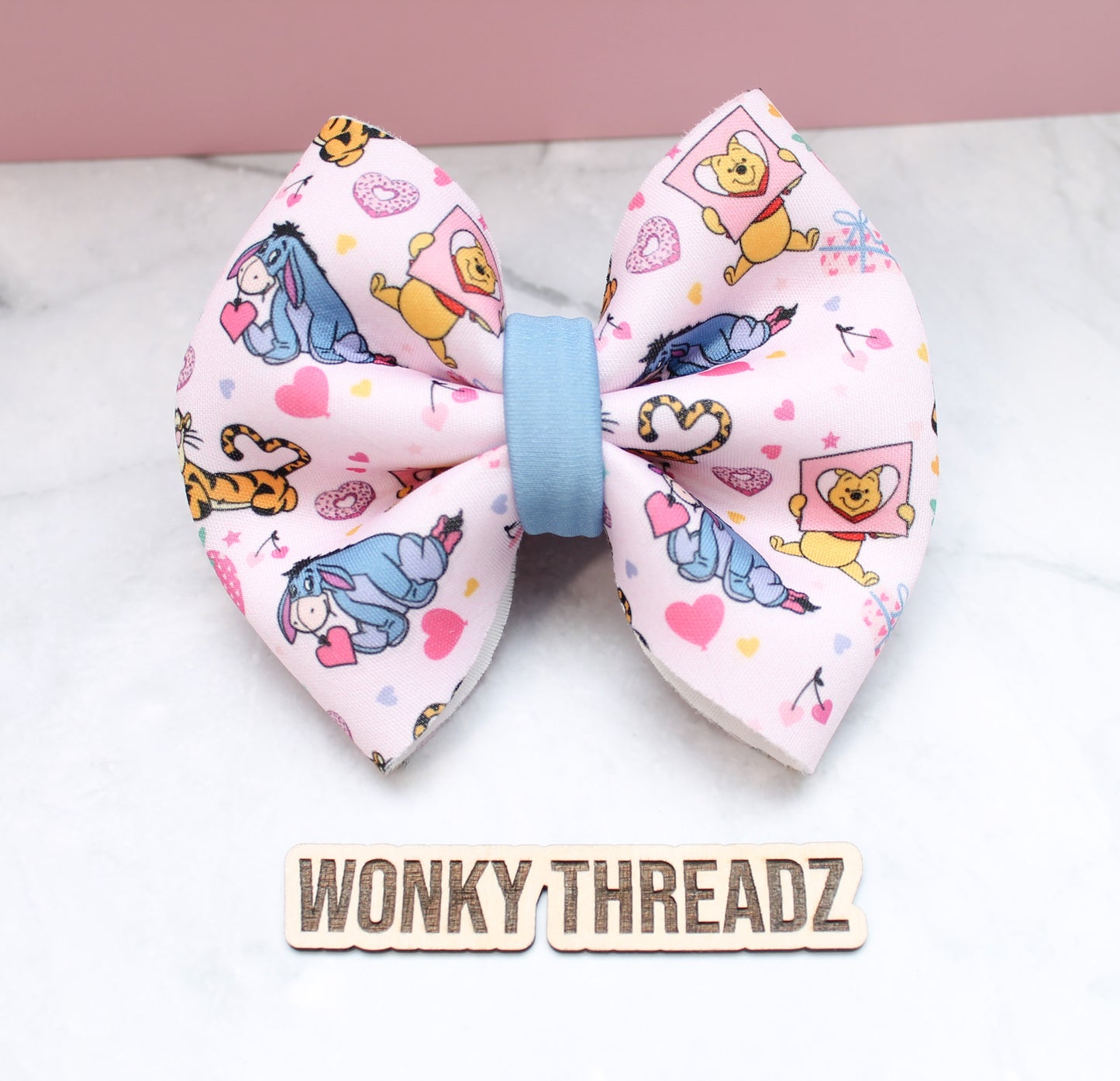 Sweetheart Friends Scuba Hair Bow - Valentine's Day Theme