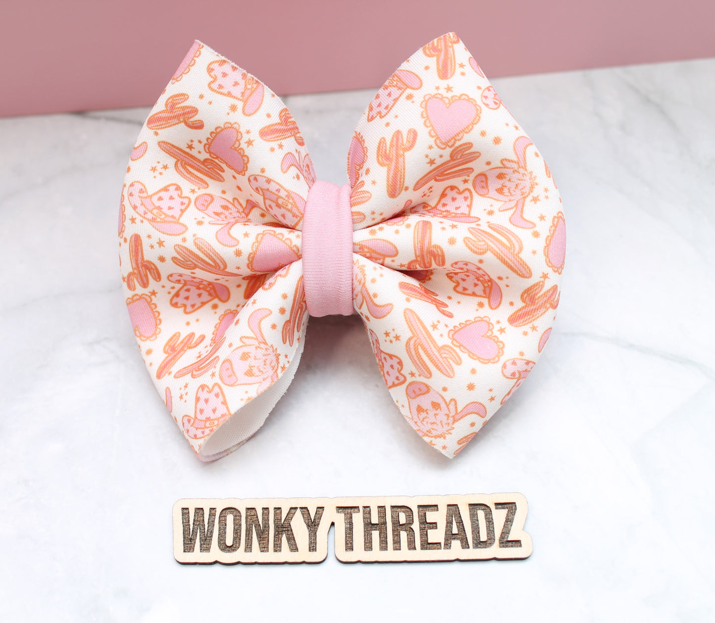 Sweetheart Western Scuba Hair Bow - Valentine's Day Theme
