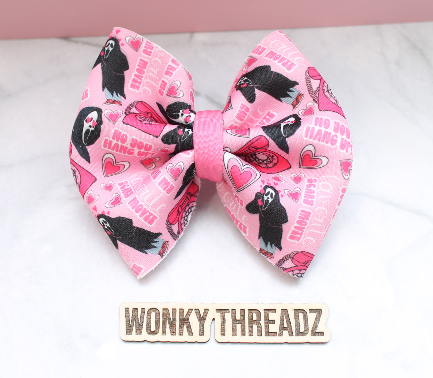 Love Call Scuba Hair Bow - Valentine's Day Scream Theme