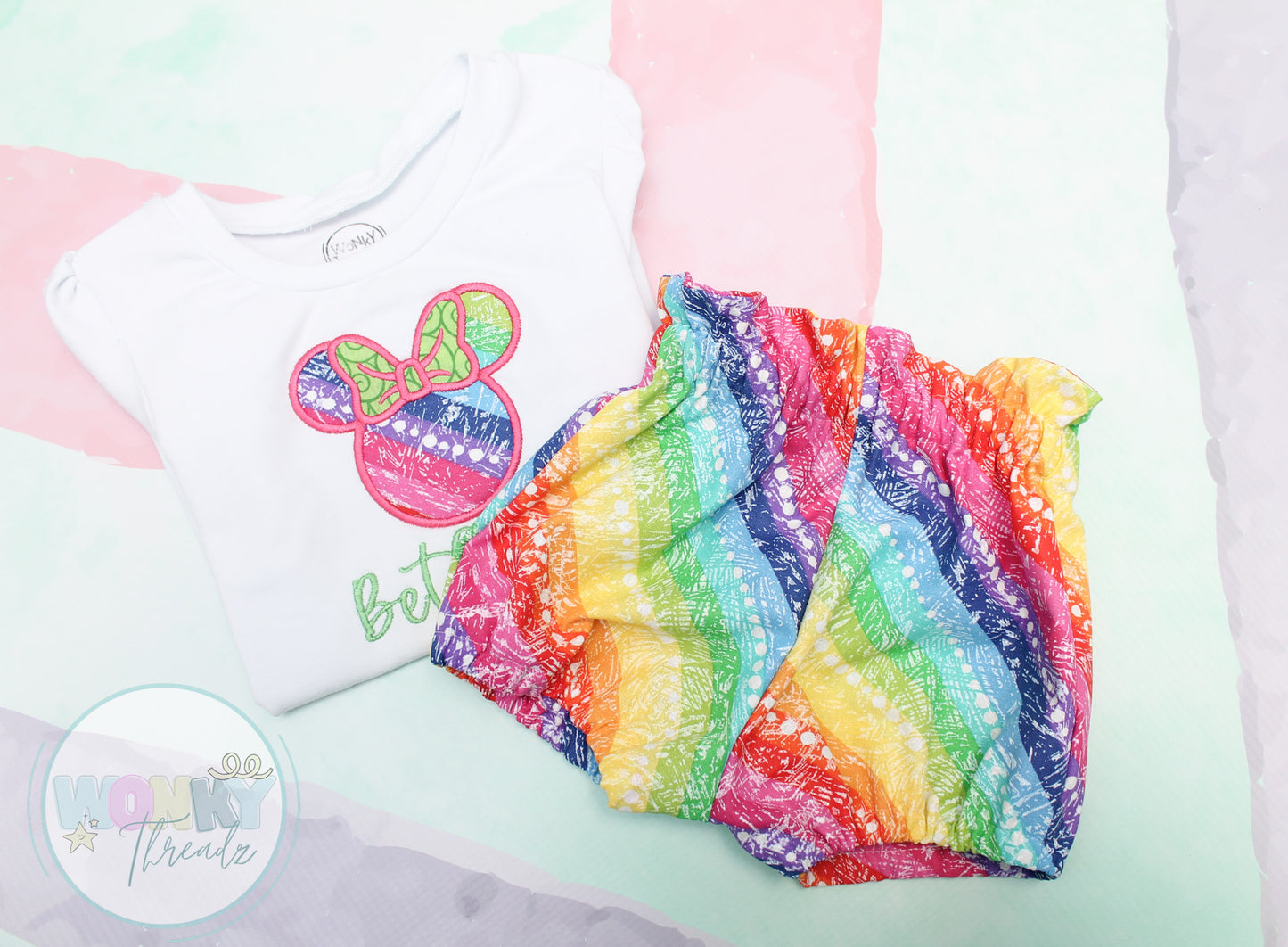 Personalized Mrs. Mouse Magical Shirt with Rainbow Applique