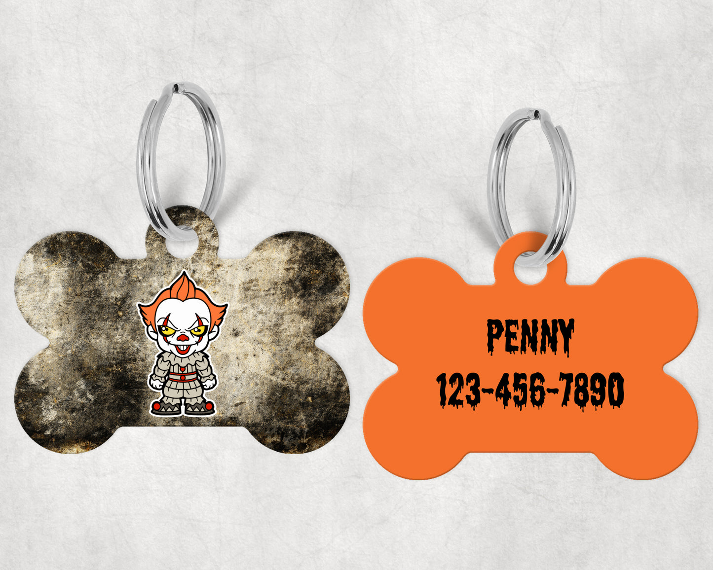 creepy clown pet tag