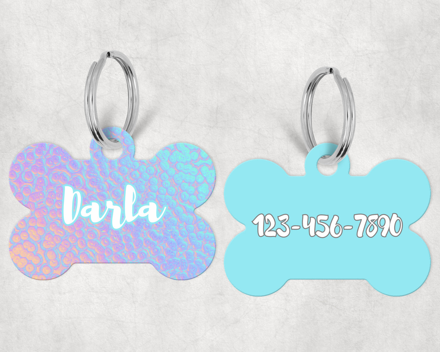 Shiny Faux Texture Pet Tag