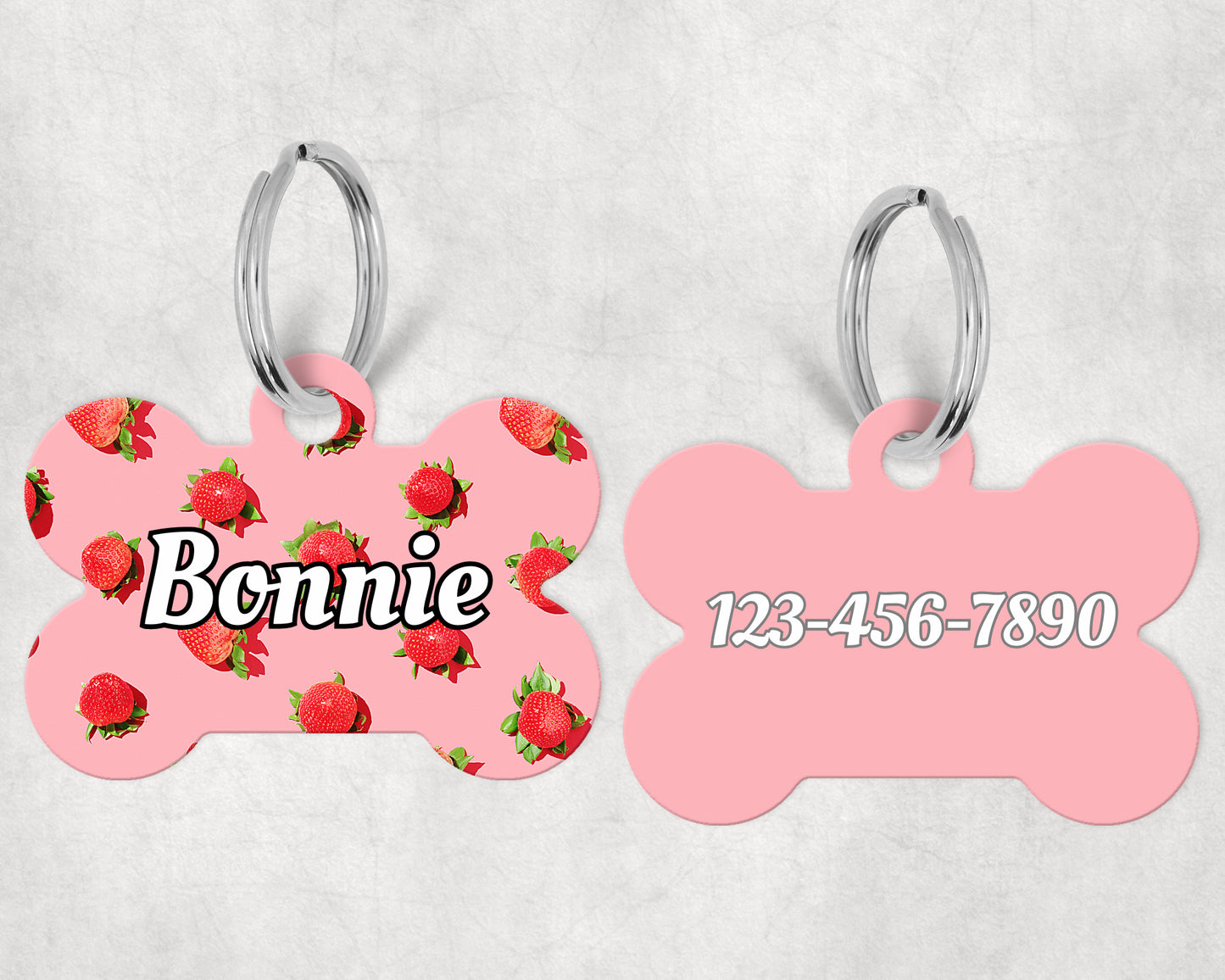 strawberry pet tag
