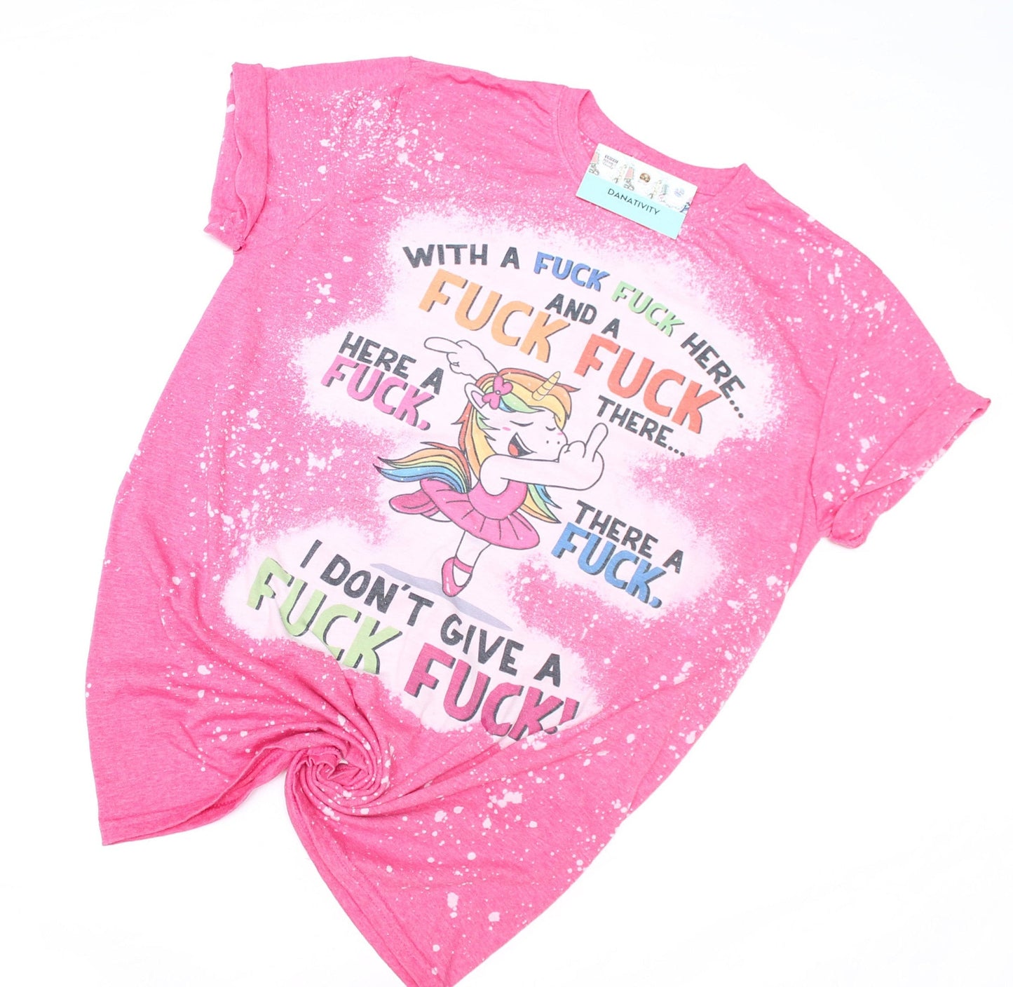 Foul Mouth Unicorn , Ladies Distressed Shirt