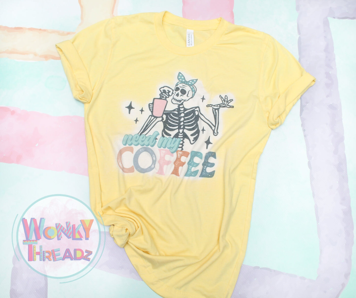 "Need My Coffee Distressed Tee"