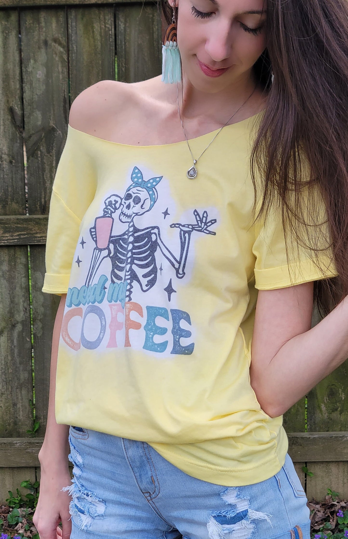 "Need My Coffee Distressed Tee"