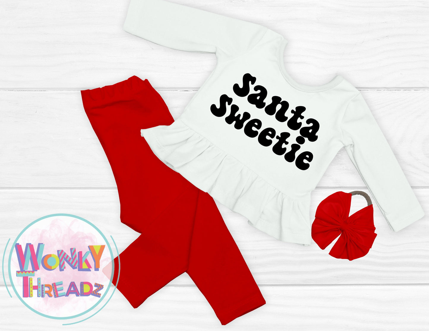 Santa Sweetie 3-Piece Set: Festive Peplum Perfection for Your Little Fashionista! 🎅✨