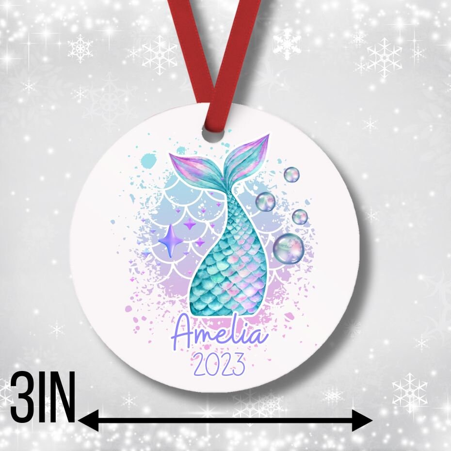 Personalized Mermaid Tail Christmas Ornament