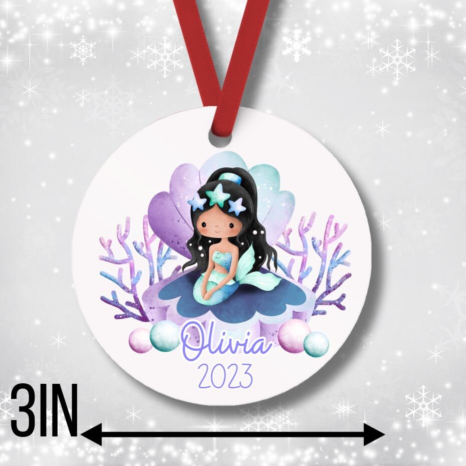 Magical Personalized Mermaid Christmas Ornament