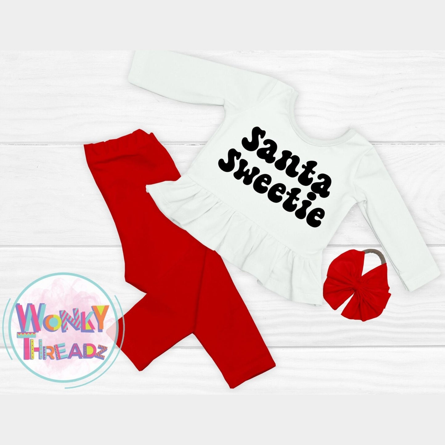 Santa Sweetie 3-Piece Set: Festive Peplum Perfection for Your Little Fashionista! 🎅✨