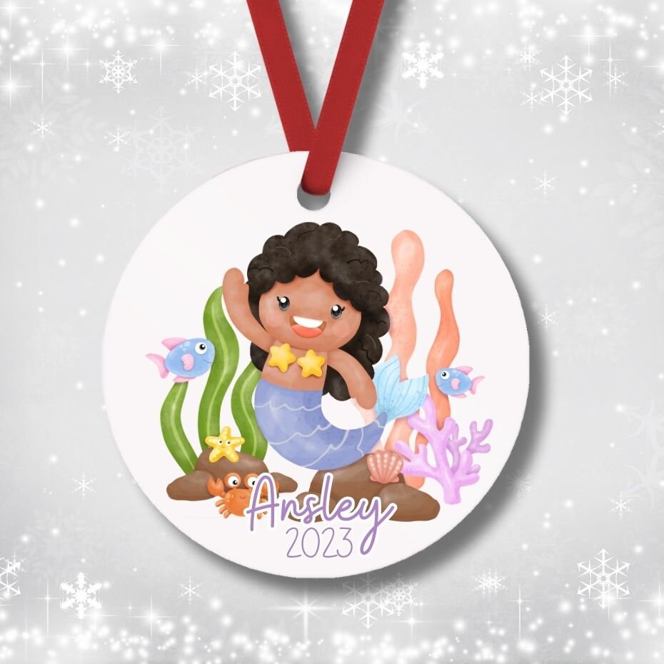 Personalized Mermaid Christmas Ornament