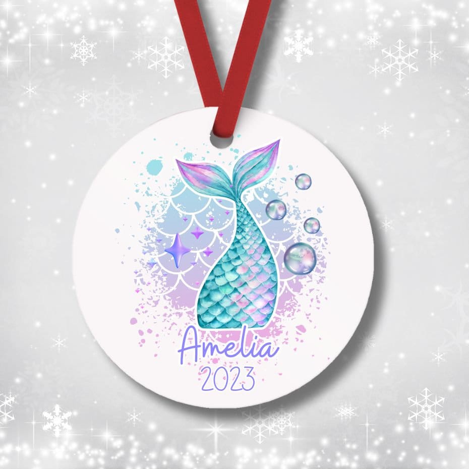 Personalized Mermaid Tail Christmas Ornament