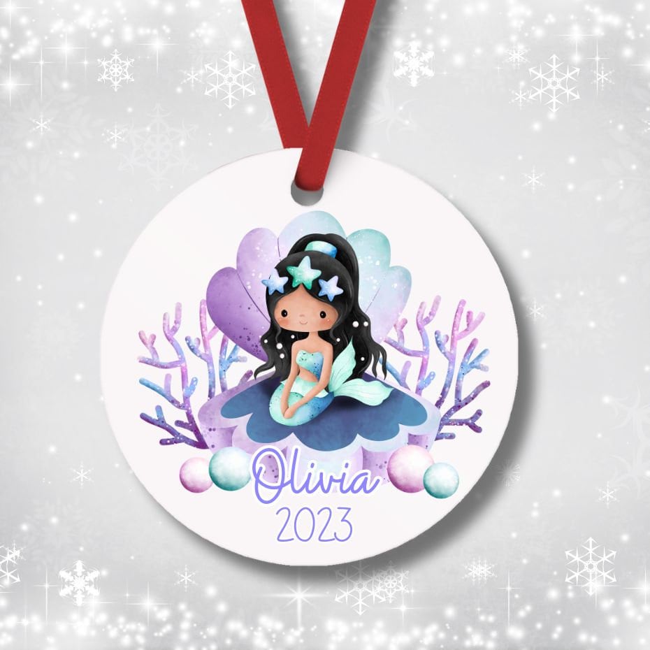Magical Personalized Mermaid Christmas Ornament