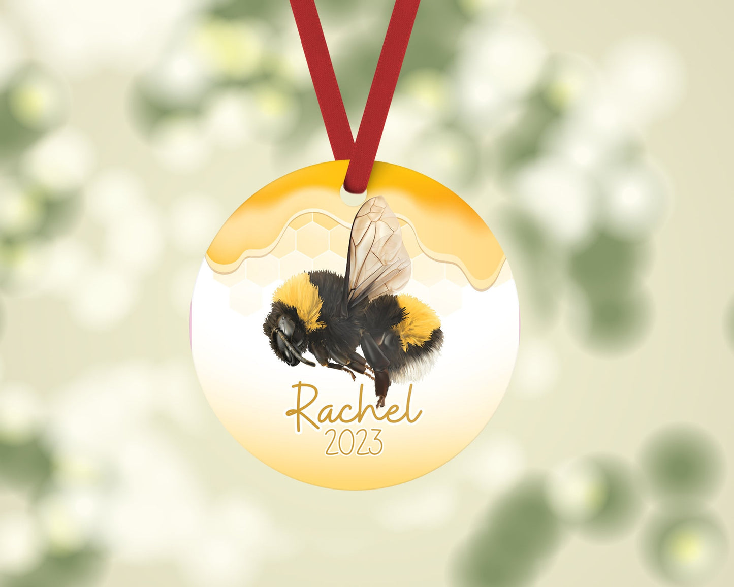 Personalized Bumble Bee Christmas Ornament
