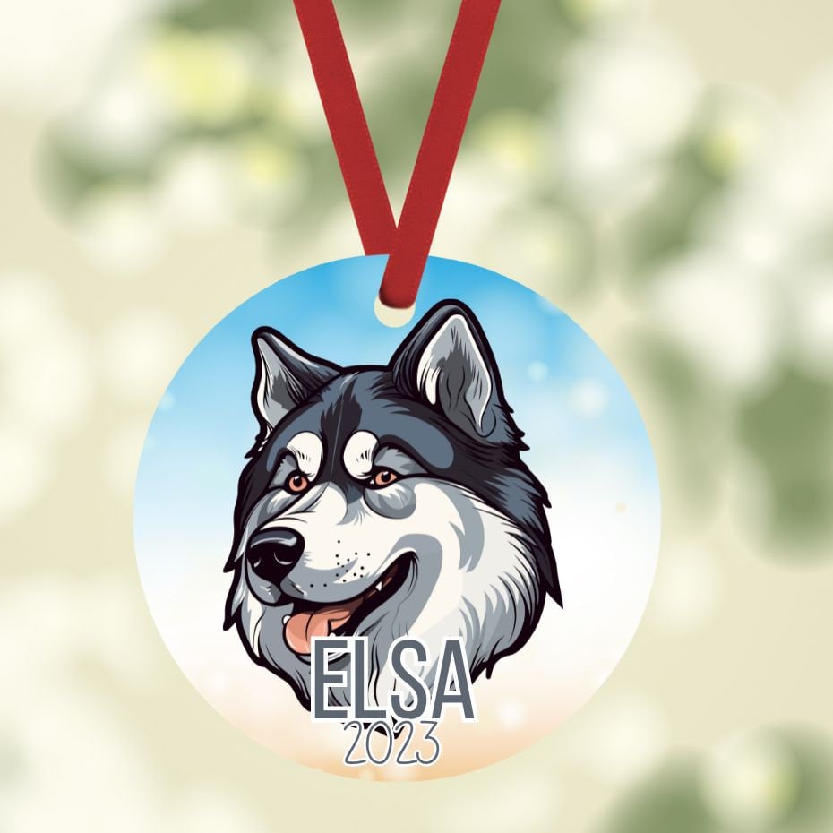Husky Christmas Ornament