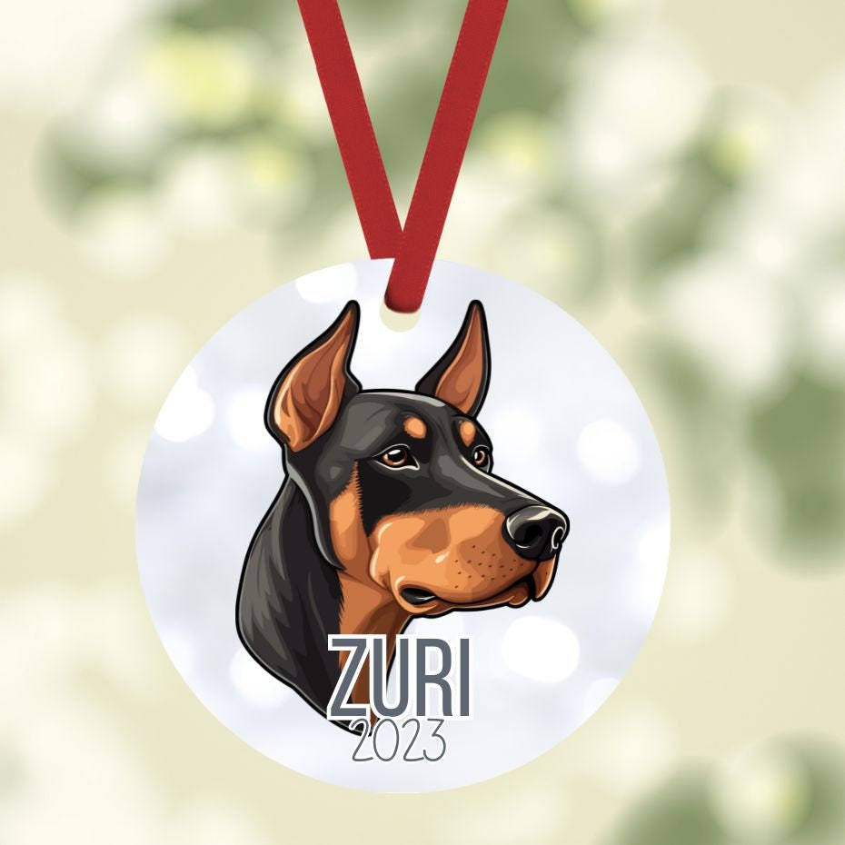 Doberman Christmas Ornament