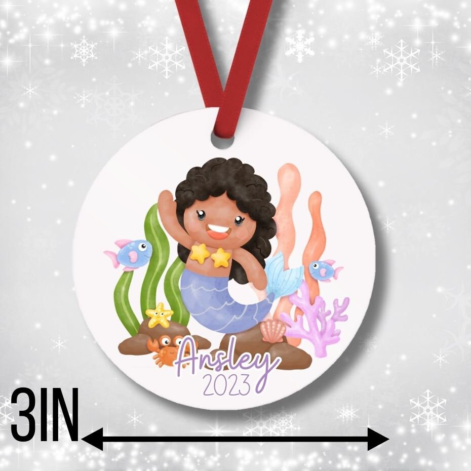 Personalized Mermaid Christmas Ornament