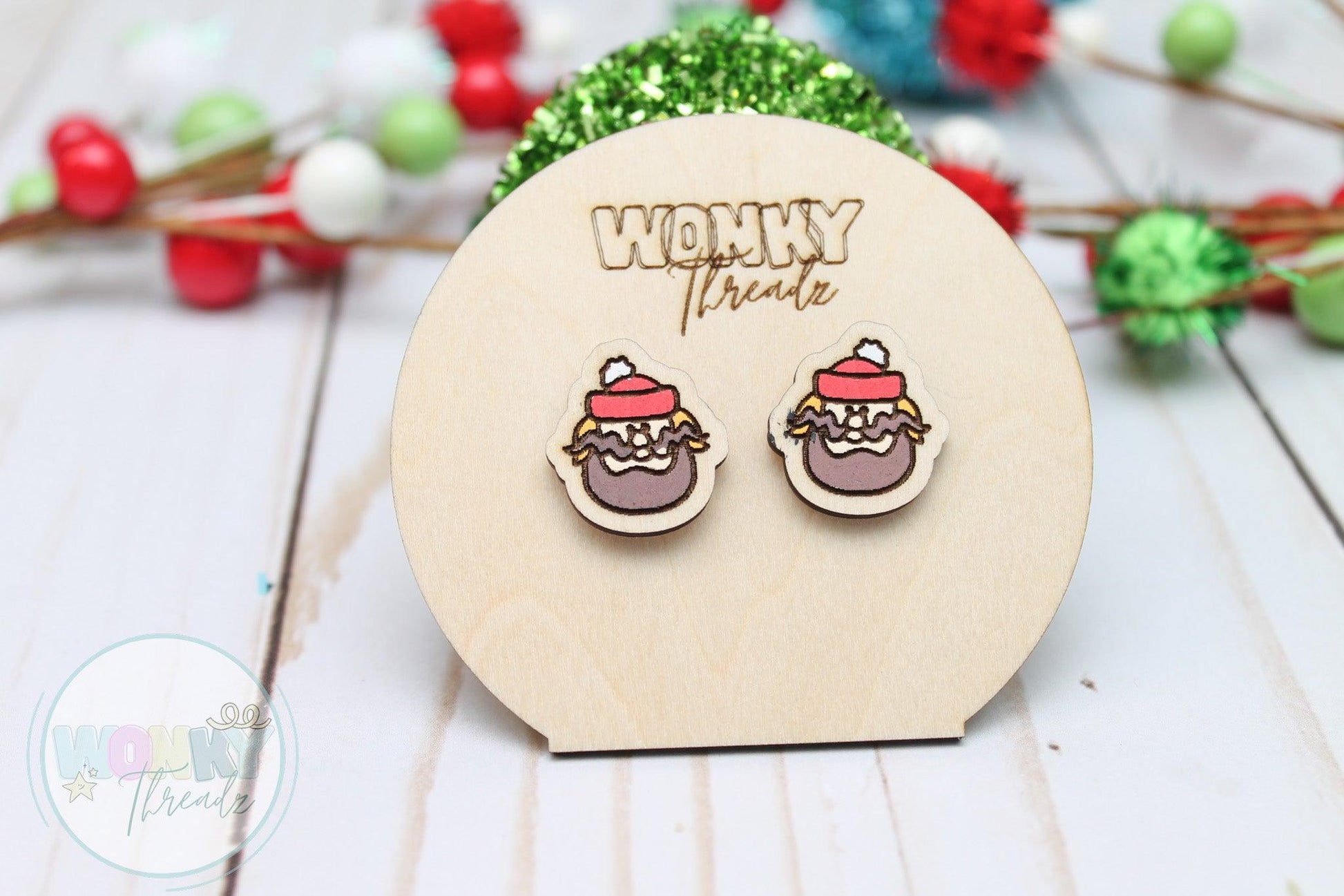 Yukon C Inspired Wooden Stud Earrings - Wonky Threadz