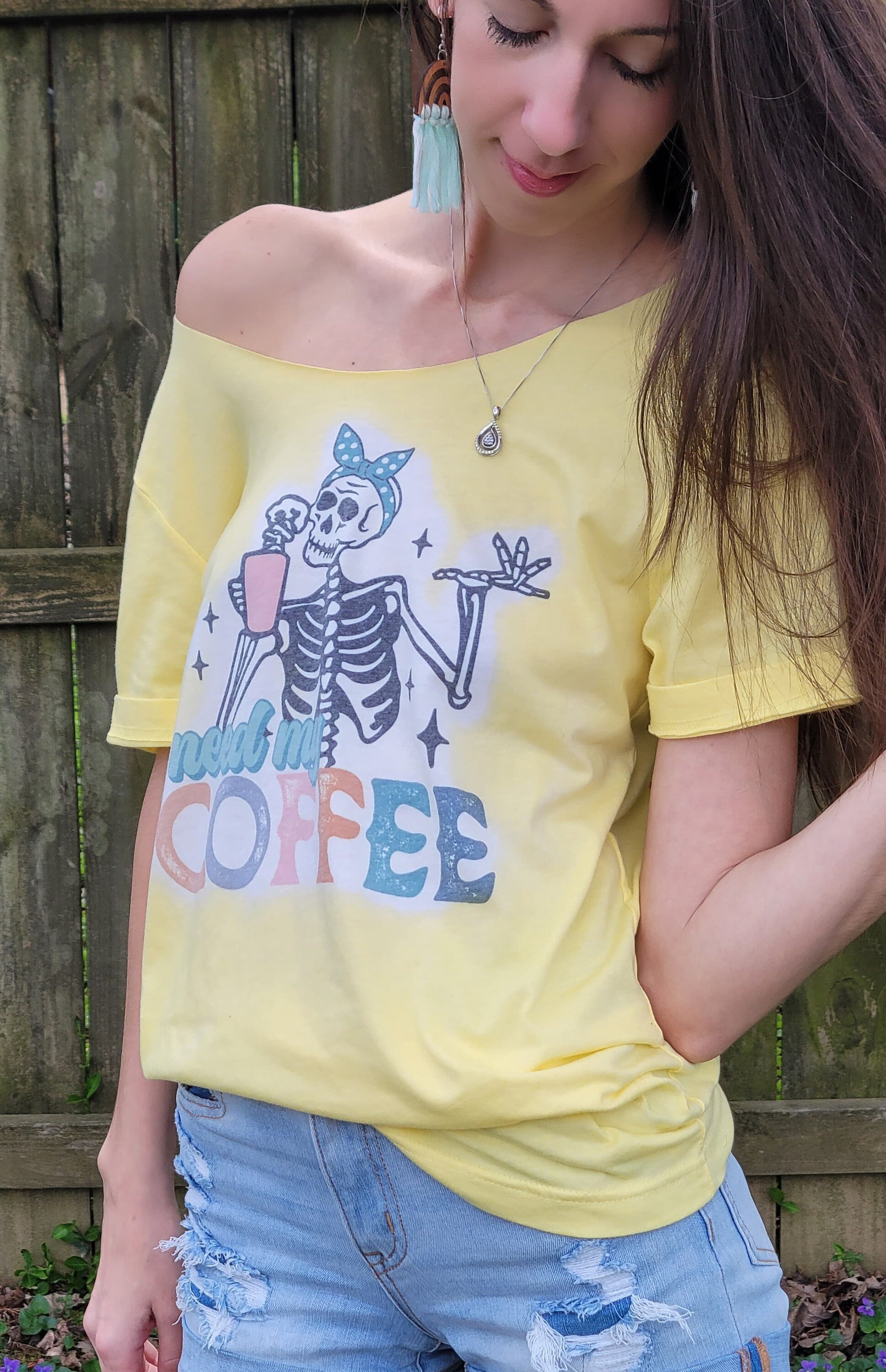 "Need My Coffee Distressed Tee"